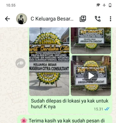 Pengiriman Papan Bunga Duka Mustikajaya